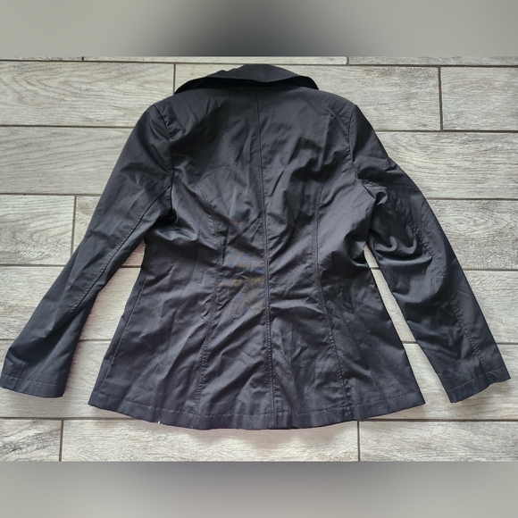 DKNY Black Womens Double Breasted Peacoat Large Pockets Lined Career Fall Work - Picture 3 of 13